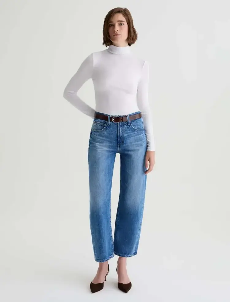 AG Denim Hattie High-Rise Barrel Candid