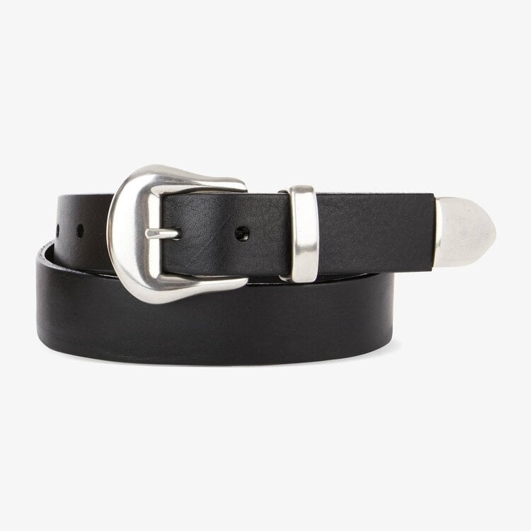 Brave Leather Joelle Bridle Belt Black - Silver