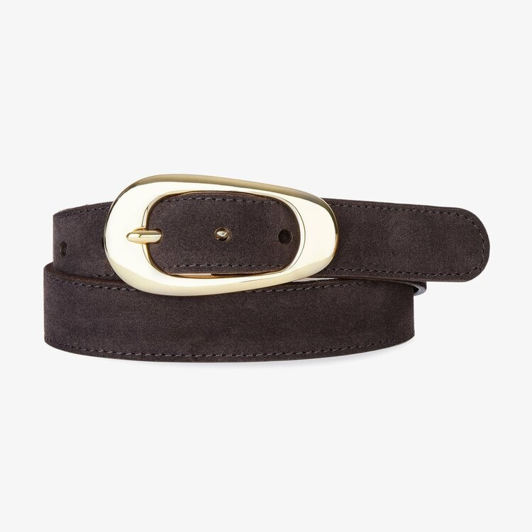 Brave Leather Zya Suede Belt Super Brown - Gold