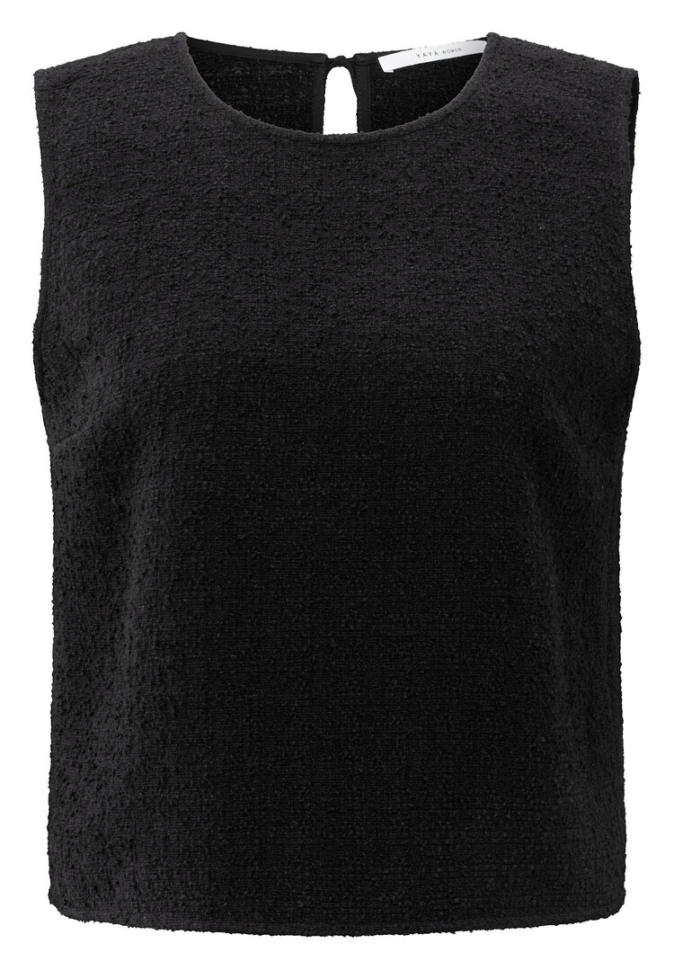 Yaya Sleeveless Top with Bows at Back Black