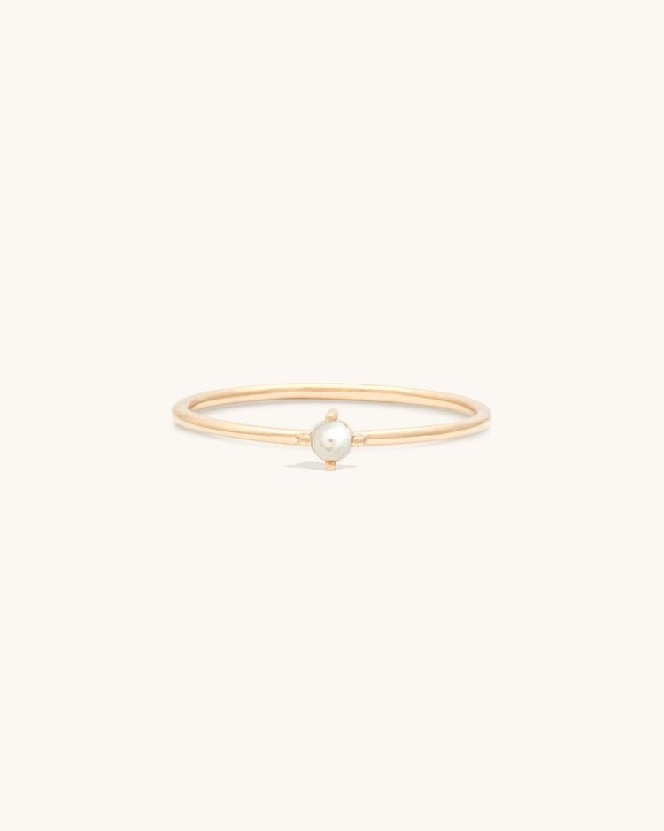 Leah Alexandra Pearl Birthstone Ring 14K Gold
