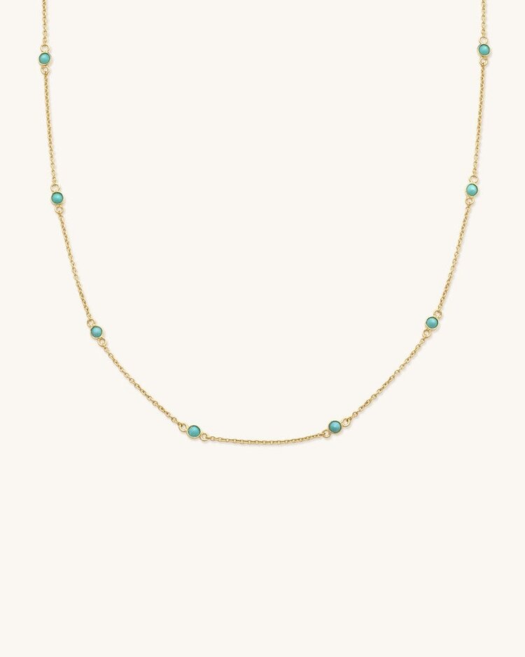 Leah Alexandra Floatesse Necklace Turquoise 14K Gold