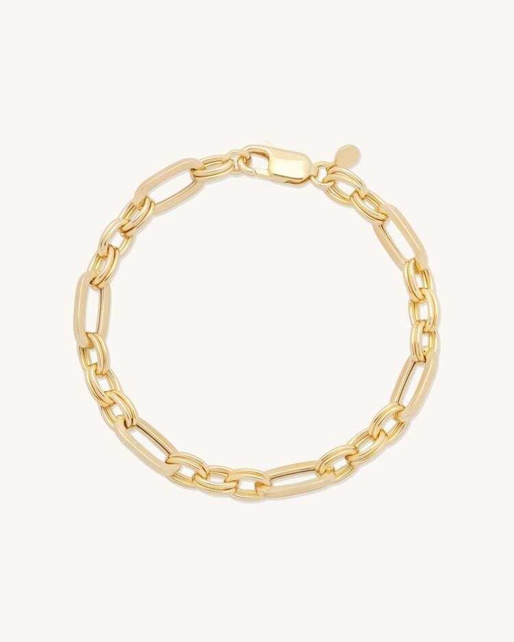 Leah Alexandra Trombone Bracelet 14K Gold