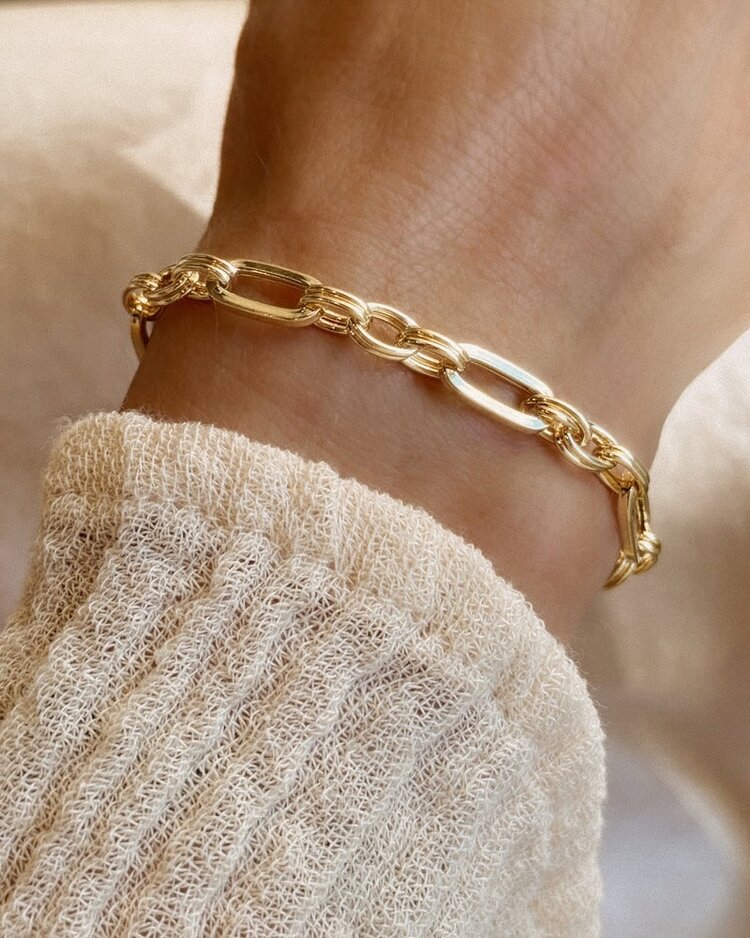 Leah Alexandra Trombone Bracelet 14K Gold