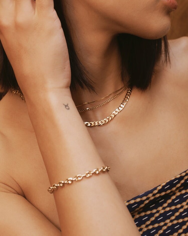 Leah Alexandra Cubano Bold Necklace 14K Gold