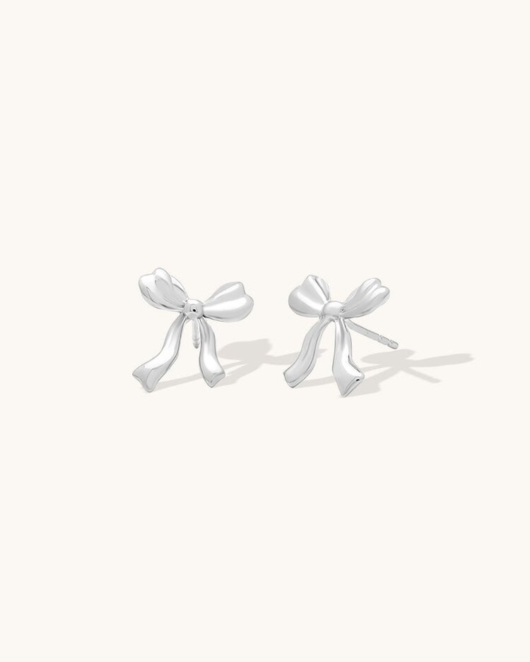 Leah Alexandra Bow Petite Earrings Sterling Silver