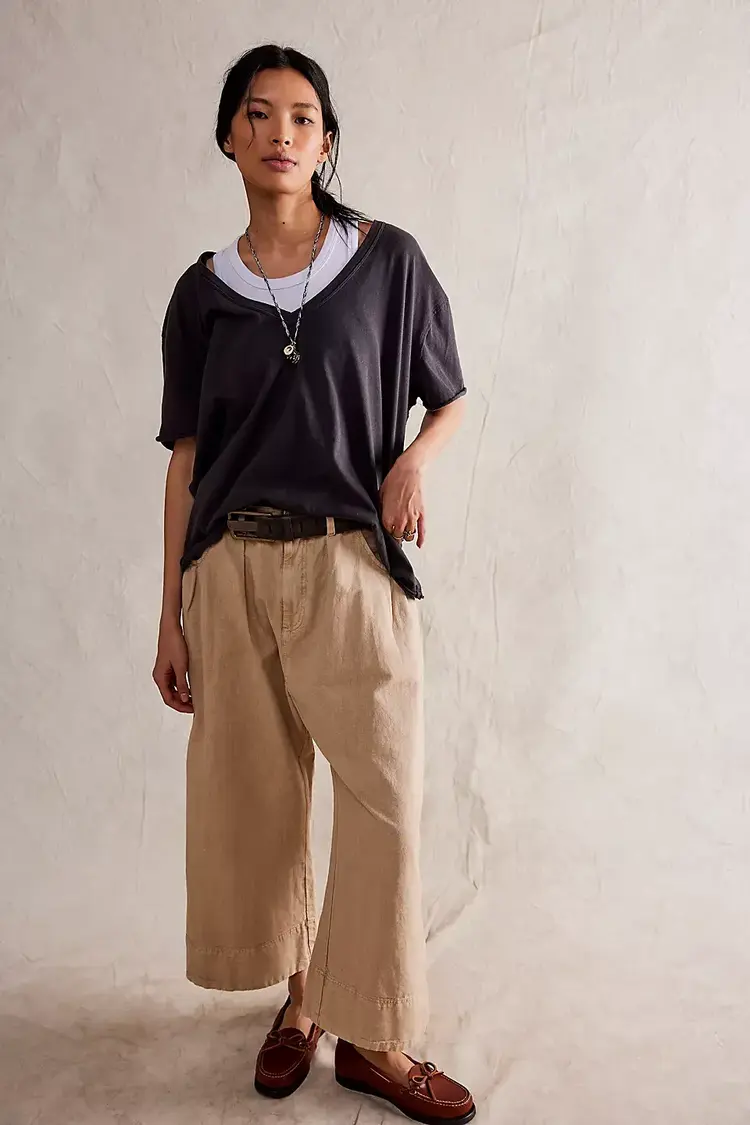 Free People Nina V-Neck Tee Black