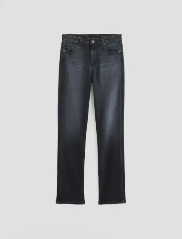 AG Denim Mari Mid-Rise Slim Straight Glitch