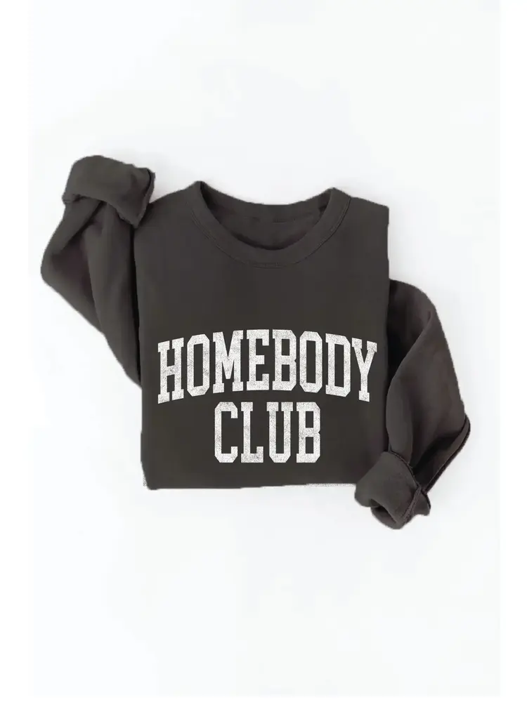 Oat Collective Homebody Club Graphic Sweatshirt Black