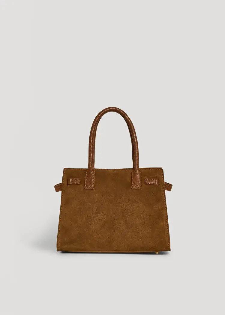 Voemien Grace Bag in Tan Suede and Togo Leather