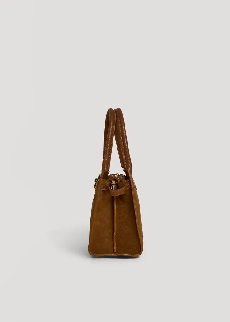 Voemien Grace Bag in Tan Suede and Togo Leather