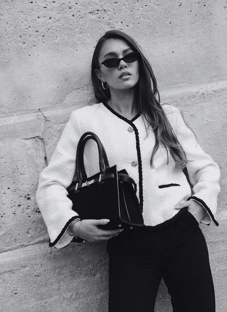 Voemien Grace Bag in Dark Brown Suede and Togo Leather