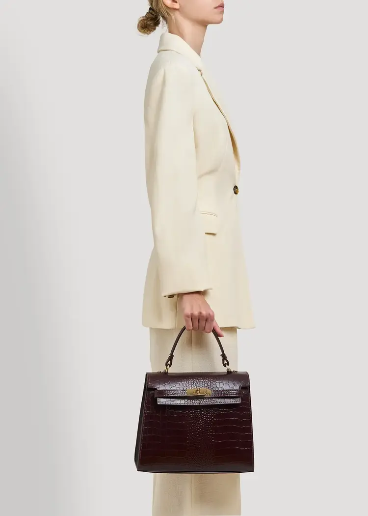 Voemien Zaira Limited Edition Bag in Bordeaux Coco Leather