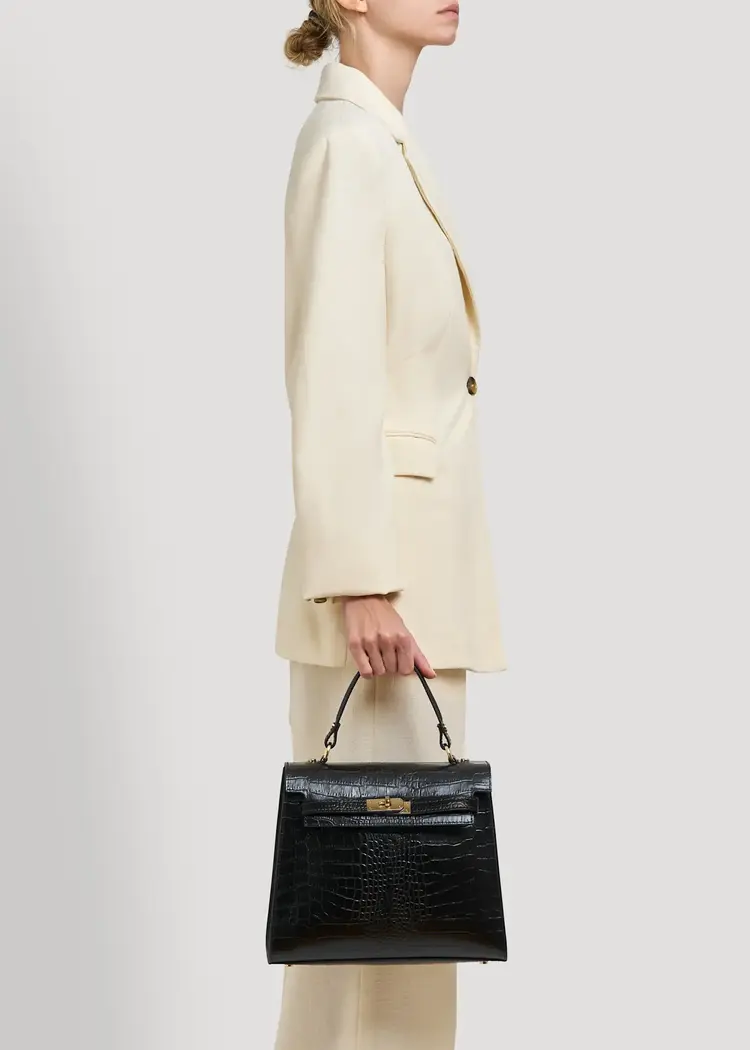 Voemien Zaira Limited Edition Bag in Black Coco Leather