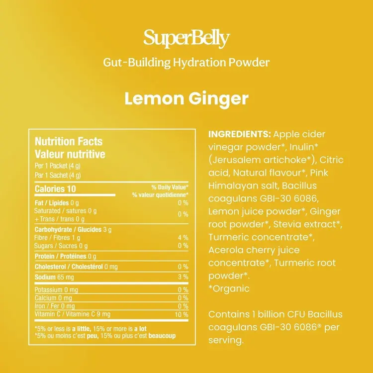 Blume SuperBelly Lemon Ginger Hydration Powder