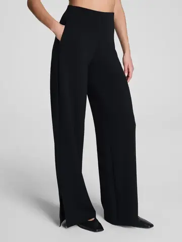 Spanx AirEssentials Zero Waistband Wide Leg Pant Very Black