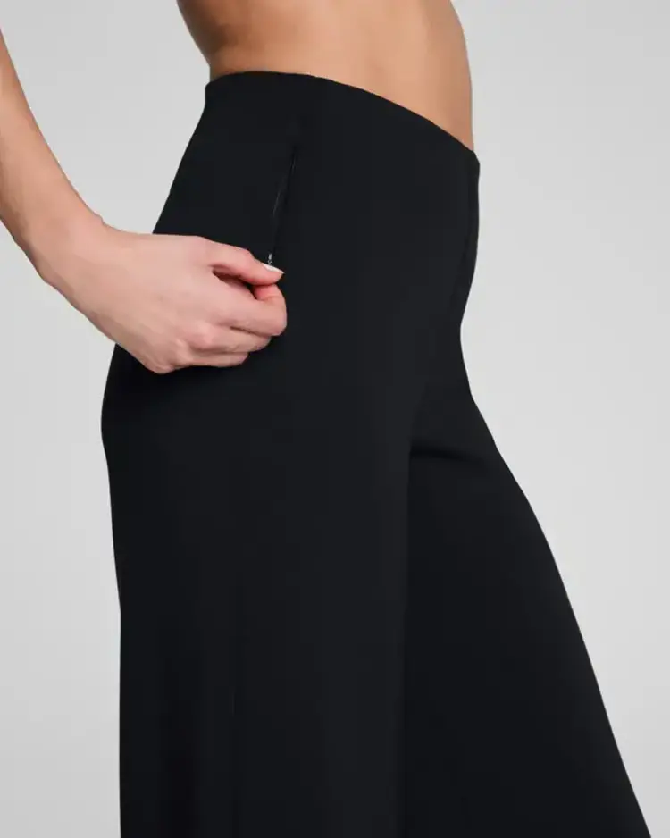 Spanx AirEssentials Zero Waistband Wide Leg Pant Very Black