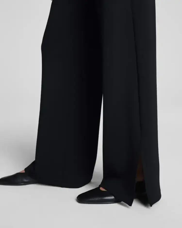 Spanx AirEssentials Zero Waistband Wide Leg Pant Very Black