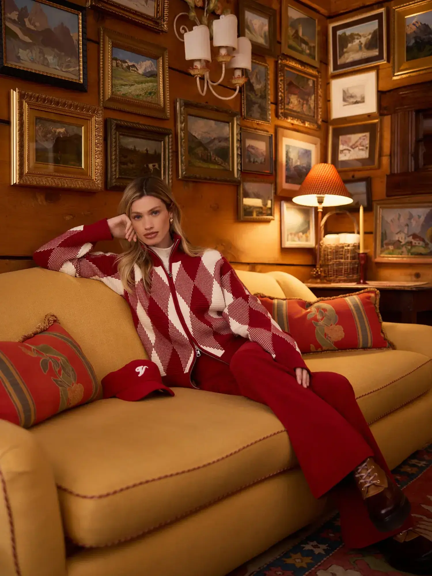 Varley | Karina Jacquard Knit Jacket Red Dahlia - Tryst Boutique