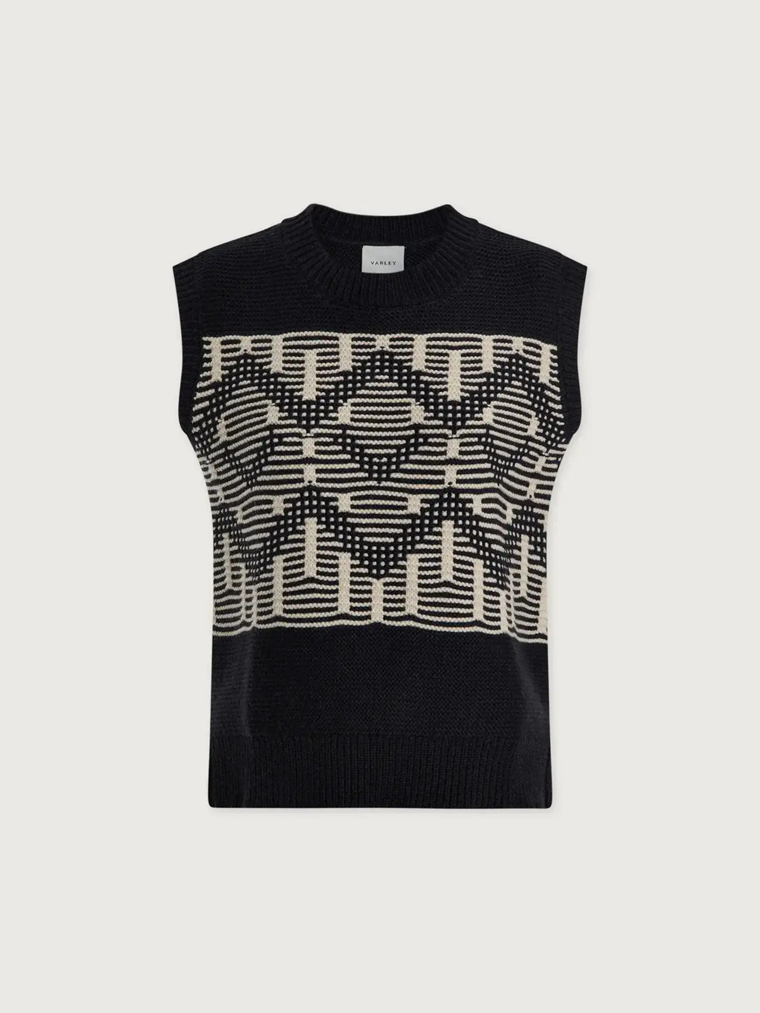 Varley | Oline Fairisle Knit Vest Black - Tryst Boutique