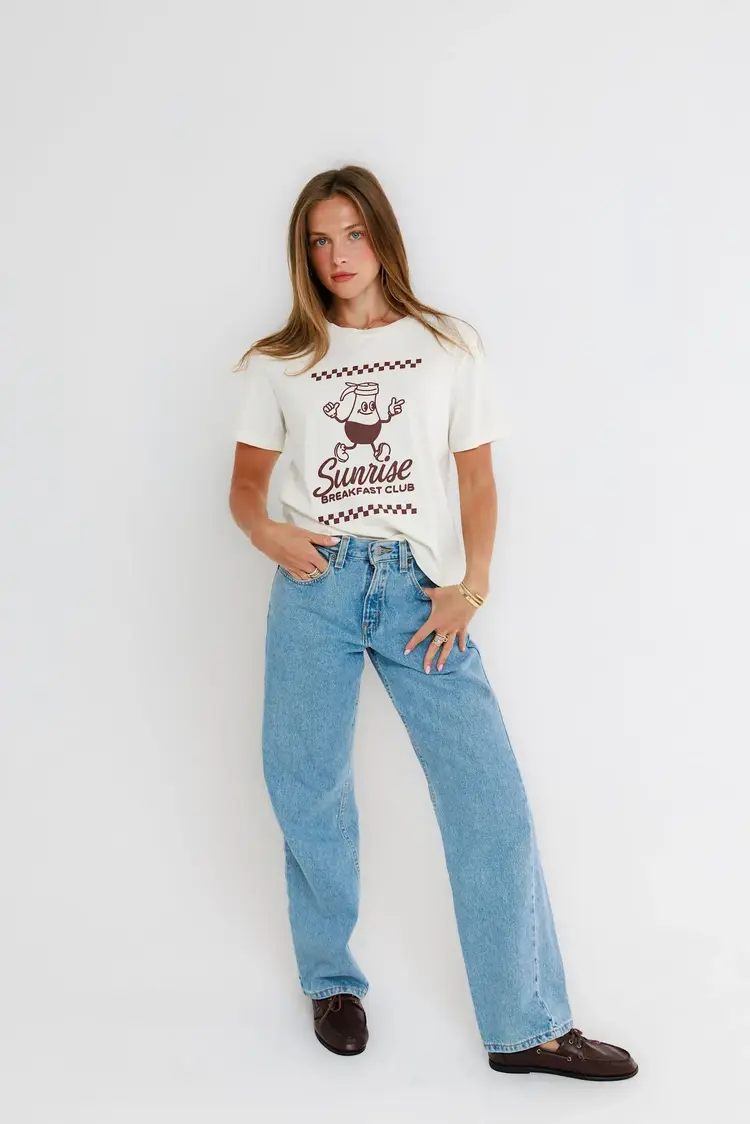 Sunny Somewhere Sunrise Breakfast Club Everyday Tee Off White