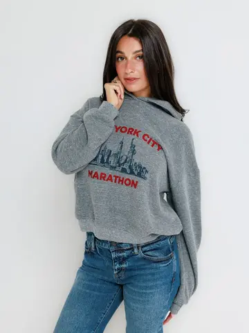 Sunny Somewhere New York Marathon Classic Hoodie Heather Grey