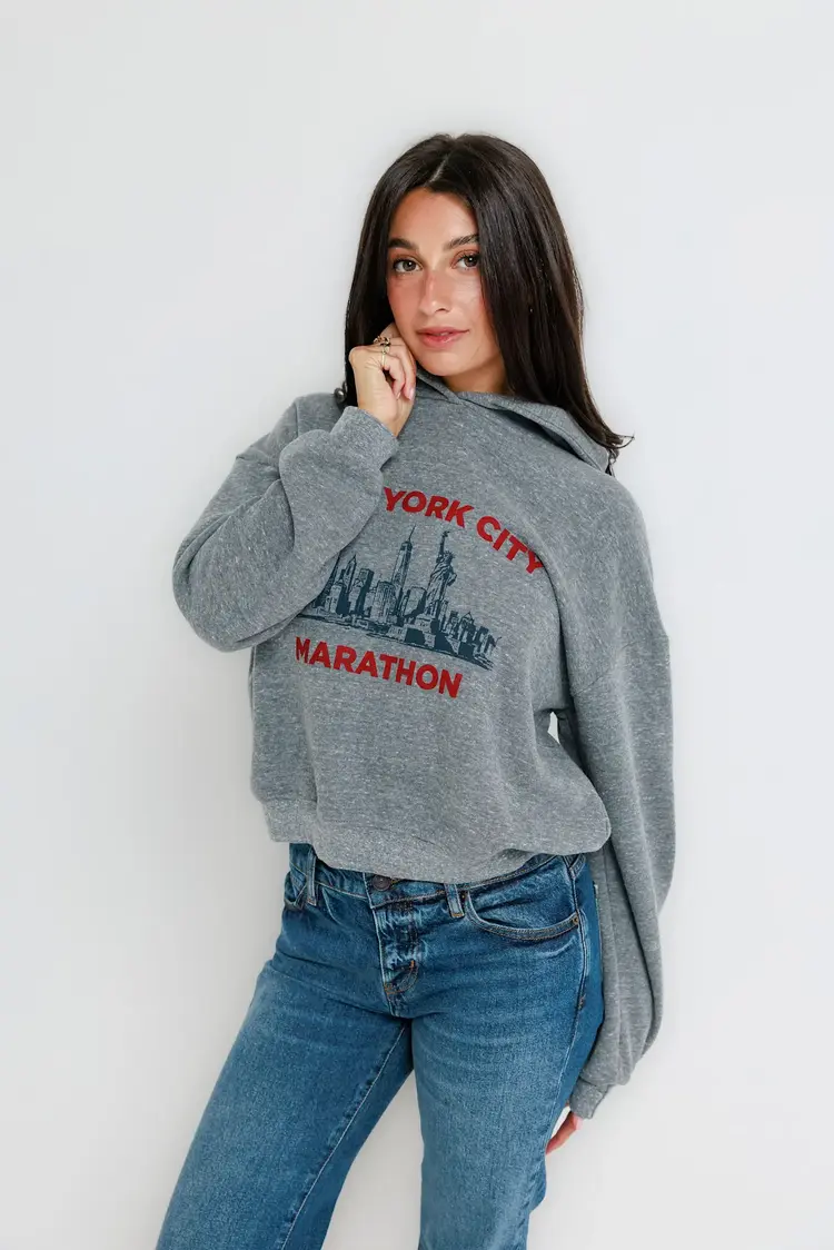 Sunny Somewhere New York Marathon Classic Hoodie Heather Grey