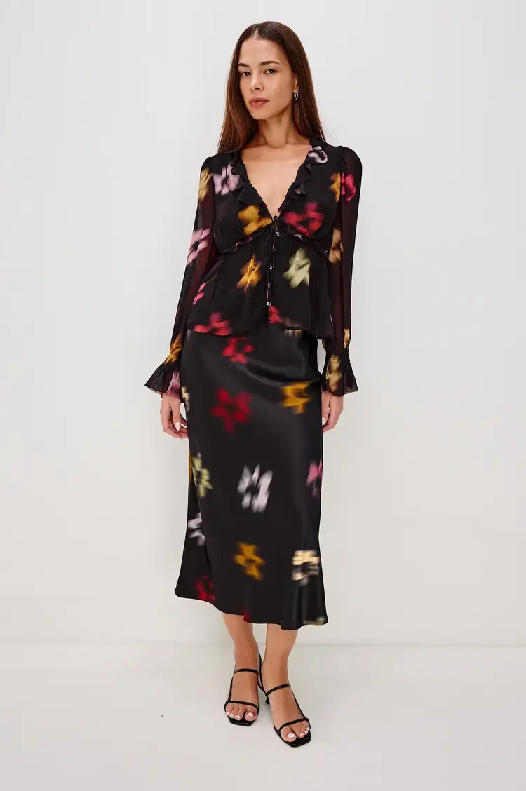 Rails Anya Skirt Onyx Blurred Floral