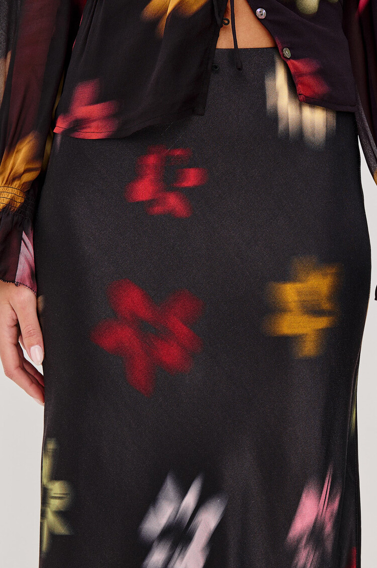 Rails Anya Skirt Onyx Blurred Floral