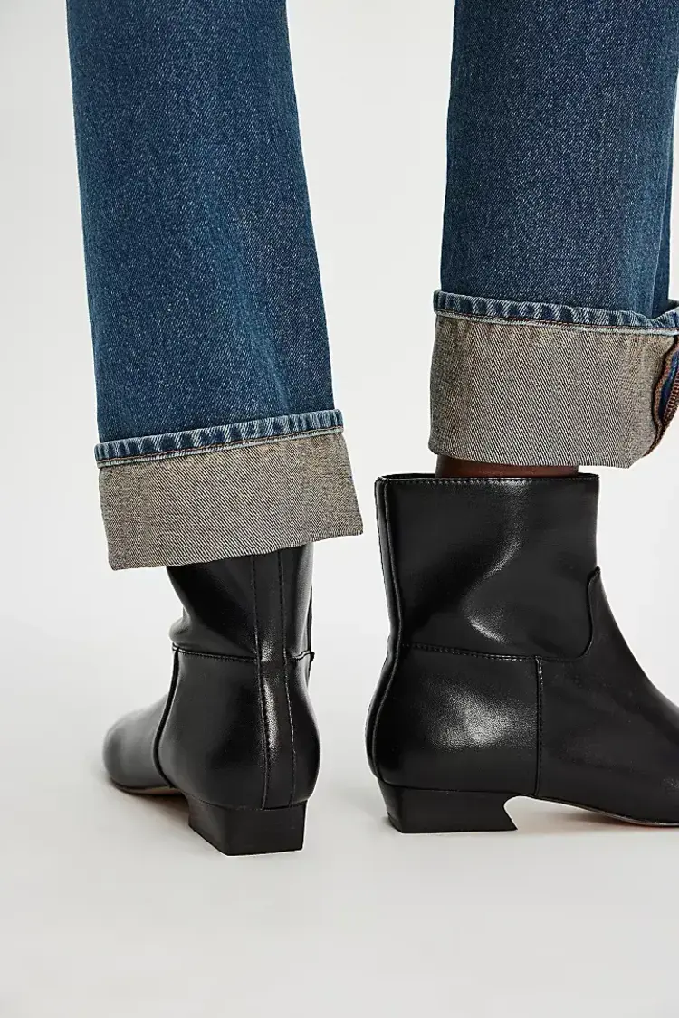 Free People Easy Does It Vegan Ankle Boots Black