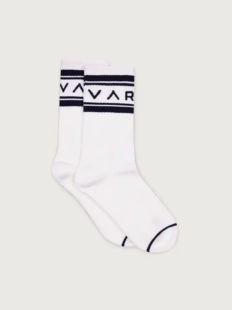 Varley Astley Active Sock White/ Blue Nights
