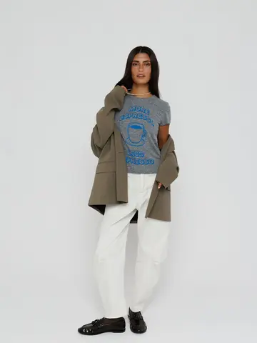 Sunny Somewhere More Espresso, Less Depresso - Femme Crew Heather Grey