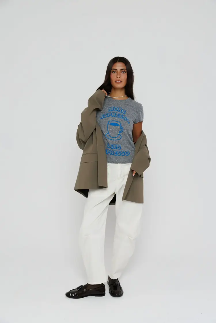 Sunny Somewhere More Espresso, Less Depresso - Femme Crew Heather Grey