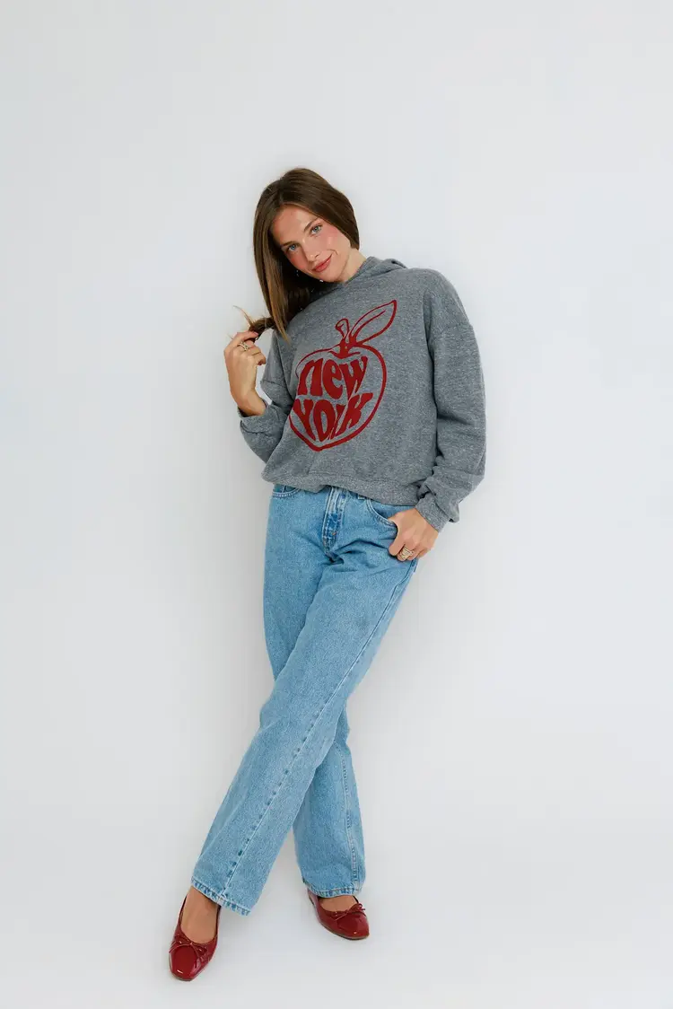 Sunny Somewhere Big Apple NY - Classic Hoodie Heather Grey