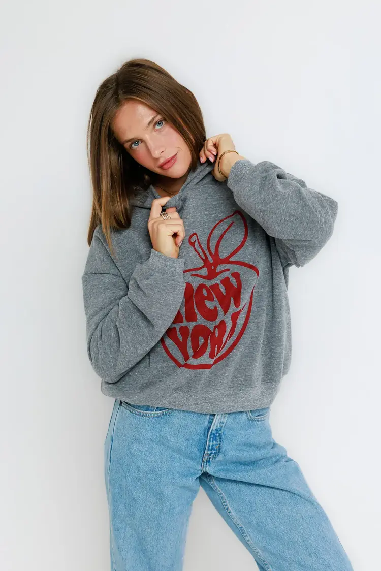Sunny Somewhere Big Apple NY - Classic Hoodie Heather Grey
