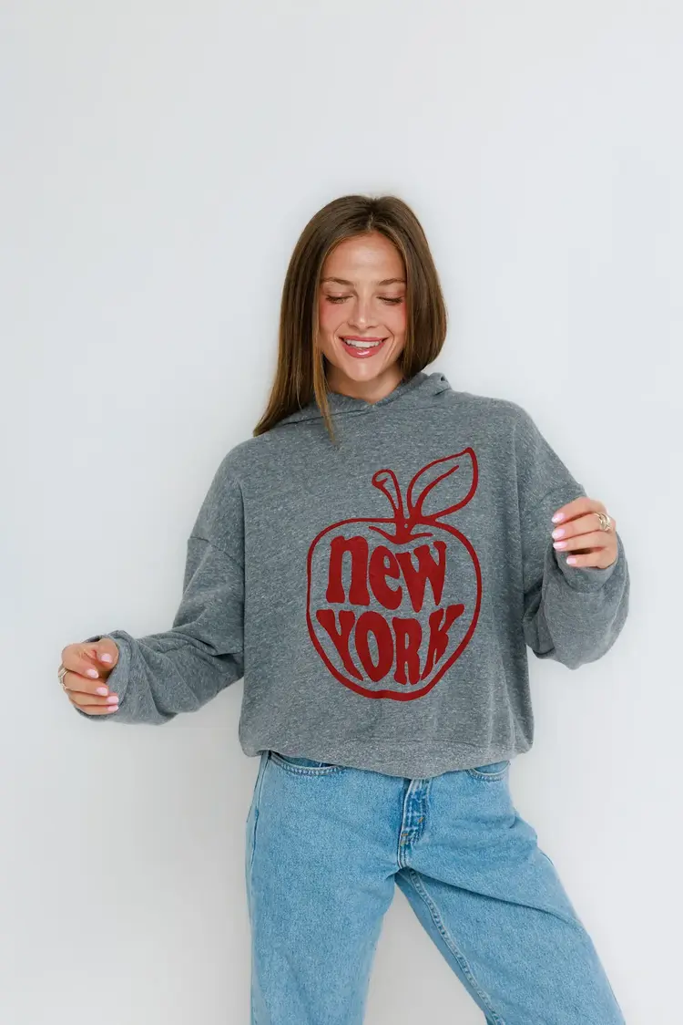 Sunny Somewhere Big Apple NY - Classic Hoodie Heather Grey
