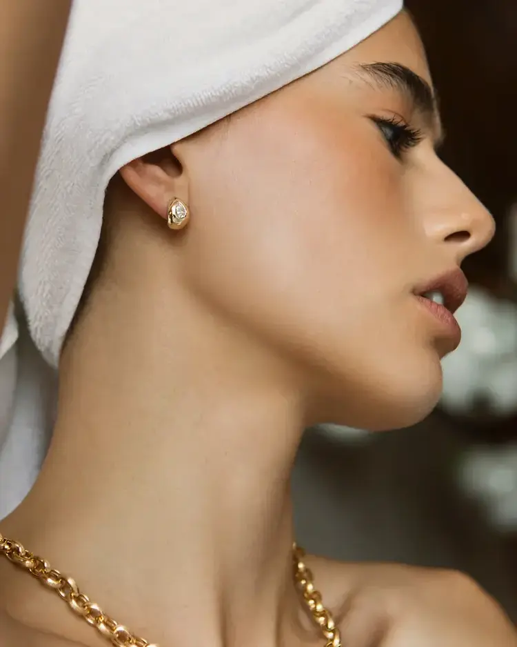 Leah Alexandra Perfect Puff Earrings 14K Gold Vermeil