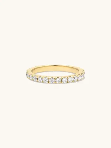 Leah Alexandra Eternity Bold Band Ring 14K Gold Vermeil Moissanite