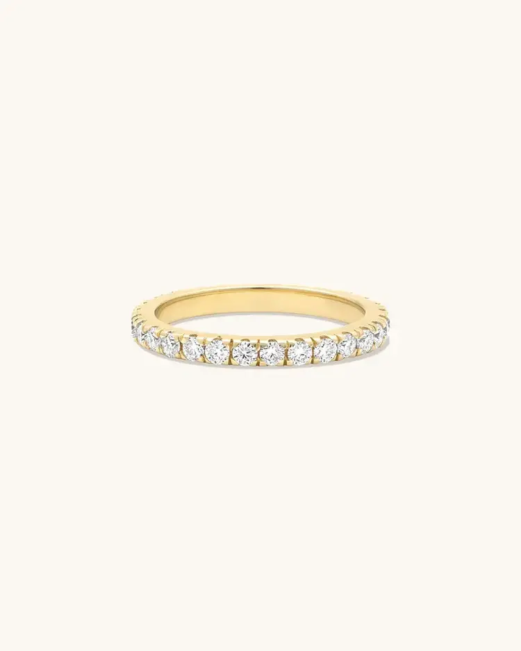 Leah Alexandra Eternity Bold Band Ring 14K Gold Vermeil Moissanite