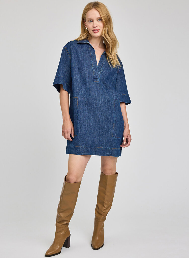 Gentle Fawn Evelina Mini Dress Dark Wash