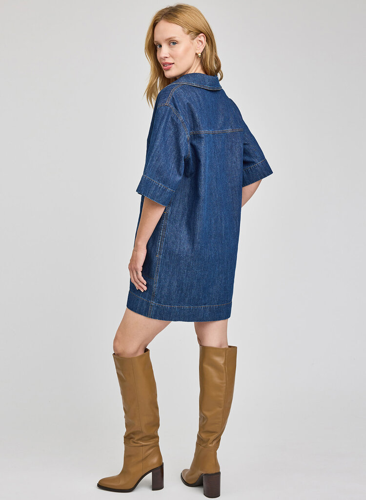 Gentle Fawn Evelina Mini Dress Dark Wash