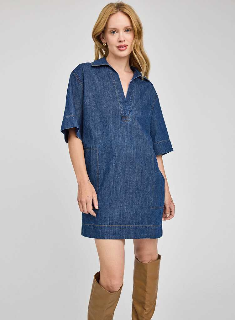Gentle Fawn Evelina Mini Dress Dark Wash