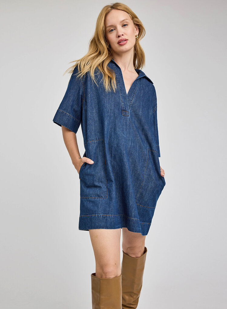 Gentle Fawn Evelina Mini Dress Dark Wash