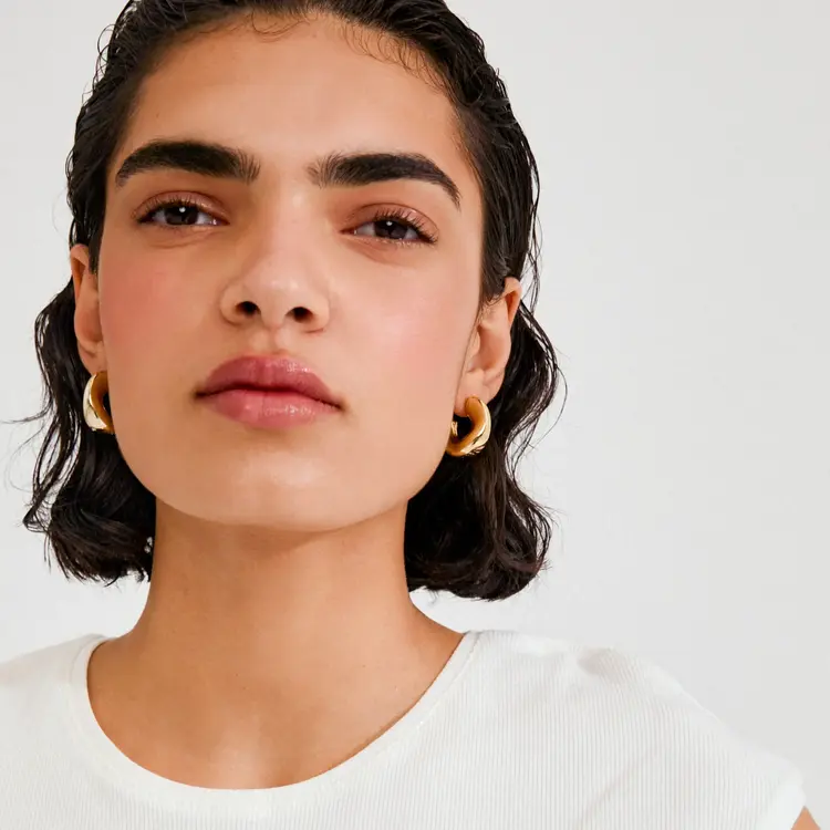 Pilgrim Jewellery JENNINGS Hoop Earrings Gold Plated 25mm