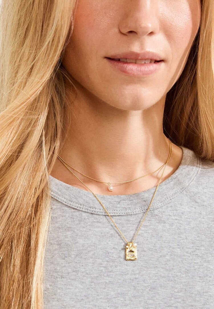 Pilgrim Jewellery FIRE Crystal Necklace Gold Plated