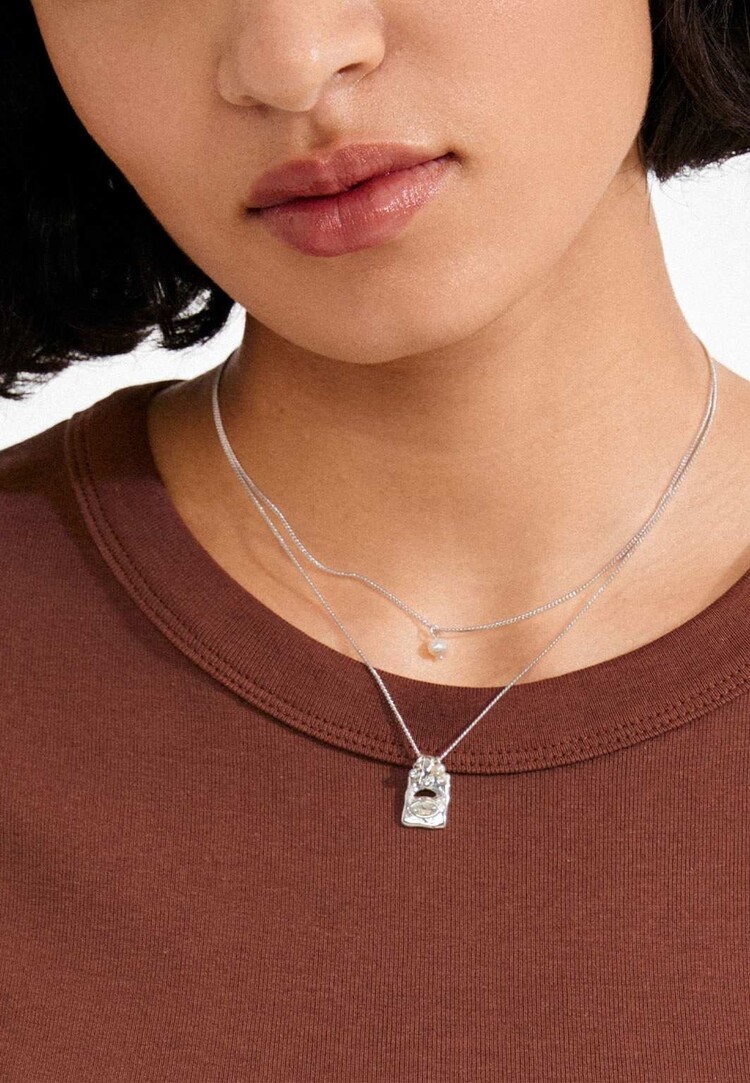 Pilgrim Jewellery FIRE Crystal Necklace Silver Plated