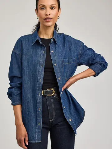 Gentle Fawn Whitney Denim Button Down Shirt Dark Wash