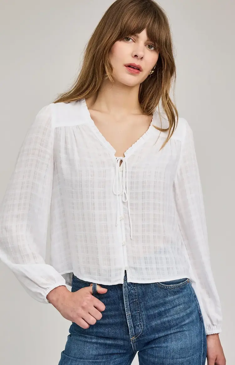 Gentle Fawn Vanessa Long Sleeve Top White