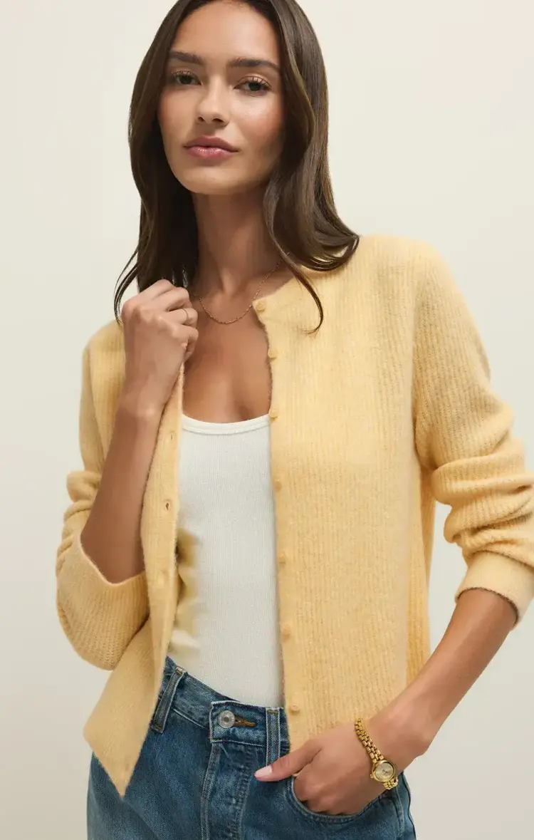 ZSupply Medina Cozy Rib Cardigan Custard