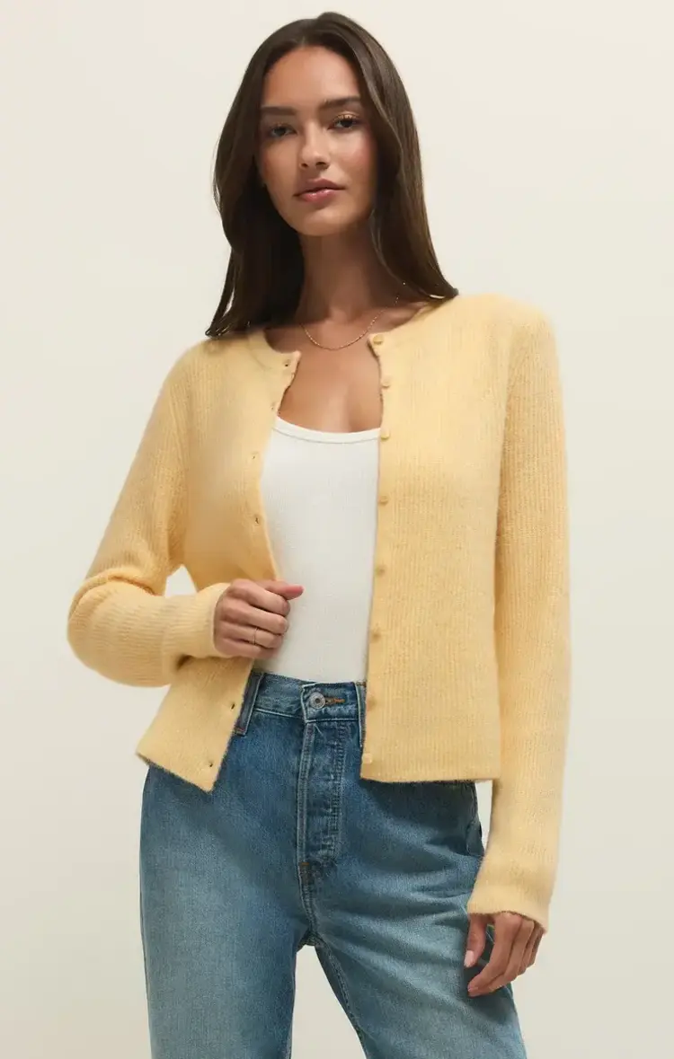 ZSupply Medina Cozy Rib Cardigan Custard